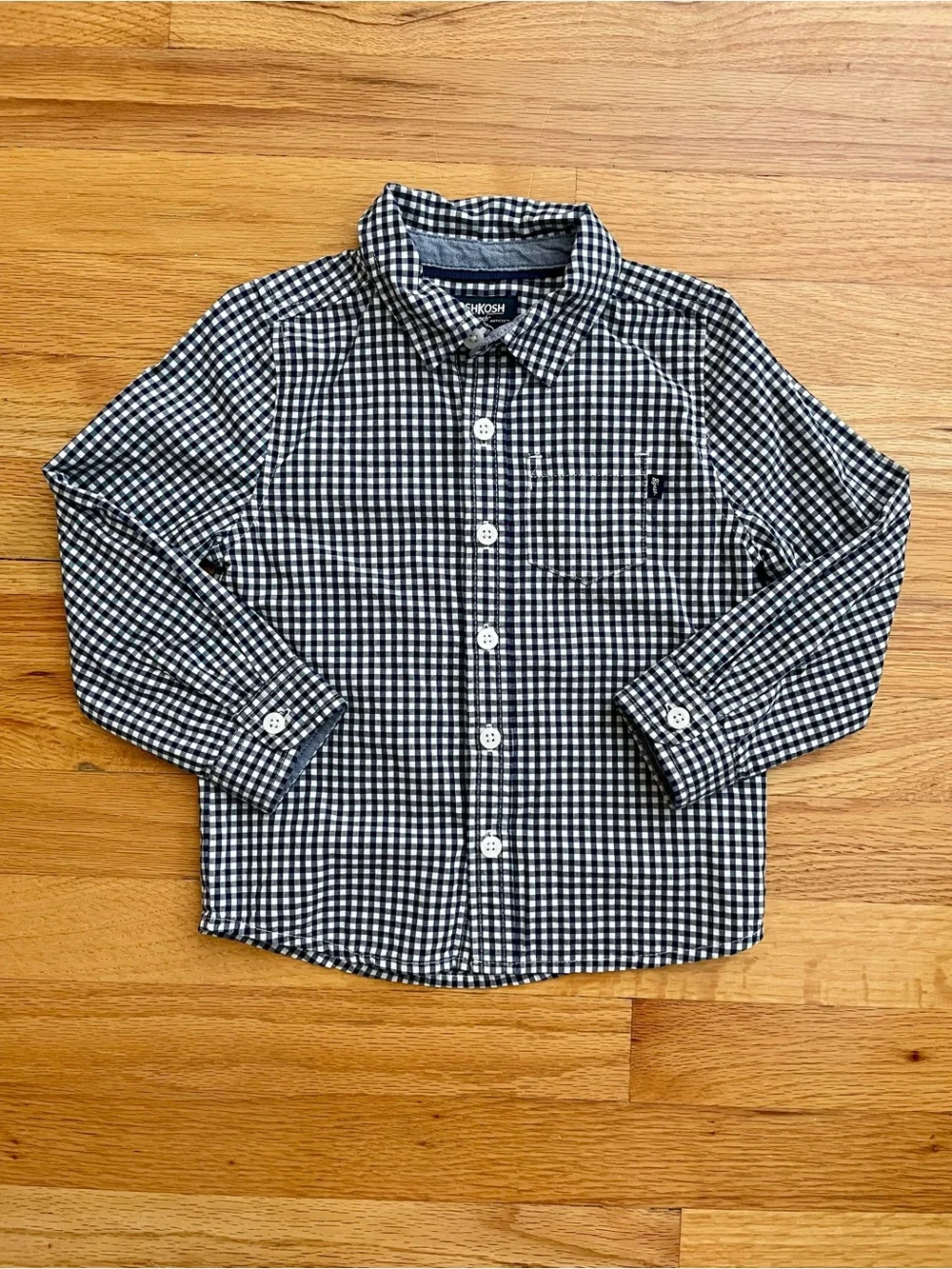 OshKosh B'gosh Navy & White Gingham Button-Down Shirt